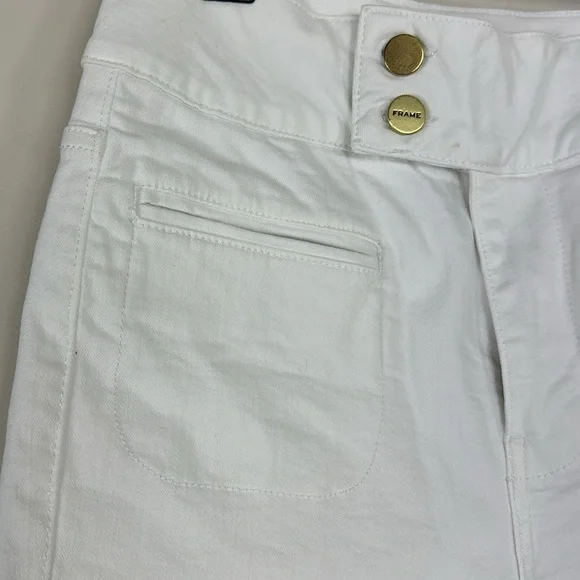 Frame Denim White Le Hardy Crop Flare Jeans 25 - Picture 5 of 10
